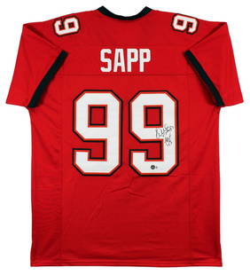 Warren Sapp "HOF 13" Signed Red Pro Style Jersey BAS Witnessed: Warren Sapp "HOF 13" Signed Red Pro Style Jersey BAS Witnessed Sport: Football Product: Jersey Original/Reprint: Original Player: Warren Sapp Team: Tampa Bay Buccaneers Autograph Authentication: