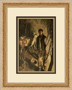N.C. Wyeth The Glowing Iron Stick in His Hand Custom Framed Print: N.C. Wyeth The Glowing Iron Stick in His Hand Custom Framed Print Unit Of Sale: Single Piece Artist: N C Wyeth Size: Medium Item Length: 12 in Region Of Origin: United States Framing: Matted & Framed