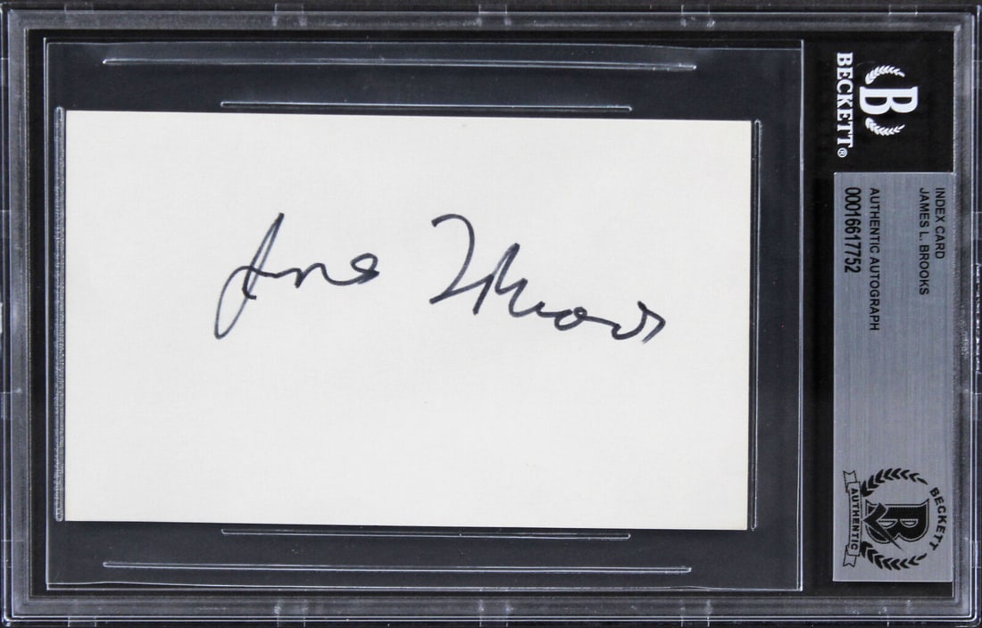 James L Brooks Broadcast News Signed 3x5 Index Card BAS Slabbed: James L Brooks Broadcast News Signed 3x5 Index Card BAS Slabbed Autograph Authentication: Beckett Original/Reproduction: Original Product Coa: Beckett Product Signed By Name: James L Brooks Pre-Owned