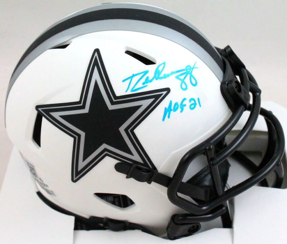 Drew Pearson Signed Cowboys Lunar Speed Mini Helmet w/ HOF- Beckett W Holo *Blue: Drew Pearson Signed Cowboys Lunar Speed Mini Helmet w/ HOF- Beckett W Holo *Blue Sport: Football Product: Helmet Original/Reprint: Original Player: Drew Pearson Team: Dallas Cowboys Autograph Authenti