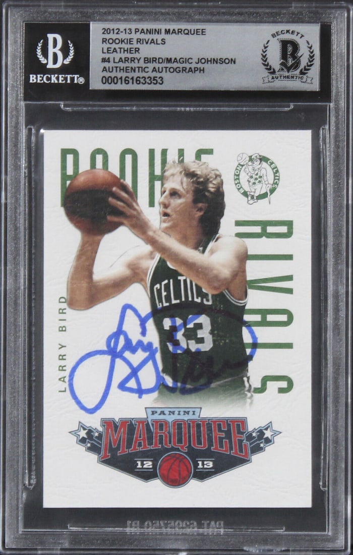 Larry Bird & Magic Johnson Signed 2012 Panini Marquee #4 Card Auto 10! BAS Slab: Larry Bird & Magic Johnson Signed 2012 Panini Marquee #4 Card Auto 10! BAS Slab Sport: Basketball Product: Box Box & Case Breaks Case Coin etopps (In-hand) Lot Pack Original/Reprint: Original Player: 