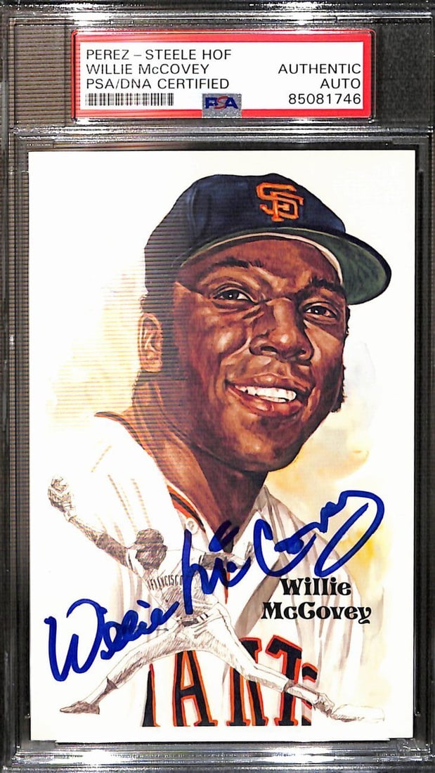 Willie McCovey Signed 1987 Perez-Steele HOF Postcard Giants PSA/DNA 183739: Willie McCovey Signed 1987 Perez-Steele HOF Postcard Giants PSA/DNA 183739 Original/Reprint: Original Player: Steele Product: Postcard Signed: Yes Sport: Baseball Team: Perez Steele League: MLB Pre-Ow