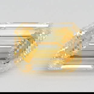 Ideal Loose Diamond - Emerald 1.03ct Fancy Intense Yellow: Ideal Loose Diamond - Emerald 1.03ct Fancy Intense Yellow Ideal Cut: Yes Source: This is a real non-mined Diamond that has been grown in a lab Shape: Emerald Carats: 1.03 Color: Fancy Intense Yellow