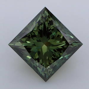 Loose Diamond - PRINCESS 4.02ct Fancy Vivid Green VS1