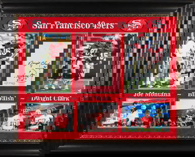 (3) Montana Walsh & Clark Signed Framed Display w/ Hand Drawn Play BAS Slab: (3) Montana Walsh & Clark Signed Framed Display w/ Hand Drawn Play BAS Slab Sport: Football Original/Reprint: Original Player: Joe Montana Bill Walsh & Dwight Clark Team: San Francisco 49ers