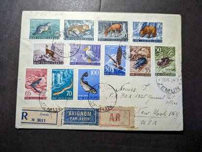 1954 Registered Yugoslavia Airmail First Day Cover FDC Zemun to New York NY USA: 1954 Registered Yugoslavia Airmail First Day Cover FDC Zemun to New York NY USA Place Of Origin: Yugoslavia Quality: Used Grade: Ungraded Certification: Uncertified Pre-Owned The MYNT Guarantee: