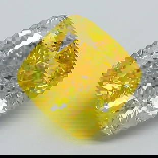 Ideal Loose Diamond - Cushion 3.32ct FANCY Yellow: Ideal Loose Diamond - Cushion 3.32ct FANCY Yellow Ideal Cut: Yes Source: This is a real non-mined Diamond that has been grown in a lab Shape: Cushion Carats: 3.32 Color: FANCY Yellow Clarity: VS1