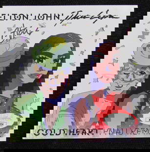 ELTON JOHN Autographed Elton & Dua "Cold Heart Pnau Remix" CD Insert - JSA LOA: ELTON JOHN Autographed Elton & Dua "Cold Heart Pnau Remix" CD Insert - JSA LOA Industry: Movies Original/Reproduction: Original Autograph Authentication: JSA Pre-Owned While the lot images are
