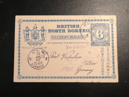 1895 British North Borneo Postcard Cover Libau to Ulm Bahnhof Germany: 1895 British North Borneo Postcard Cover Libau to Ulm Bahnhof Germany Place Of Origin: North Borneo Quality: Used Grade: Ungraded Certification: Uncertified Pre-Owned The MYNT Guarantee: All items