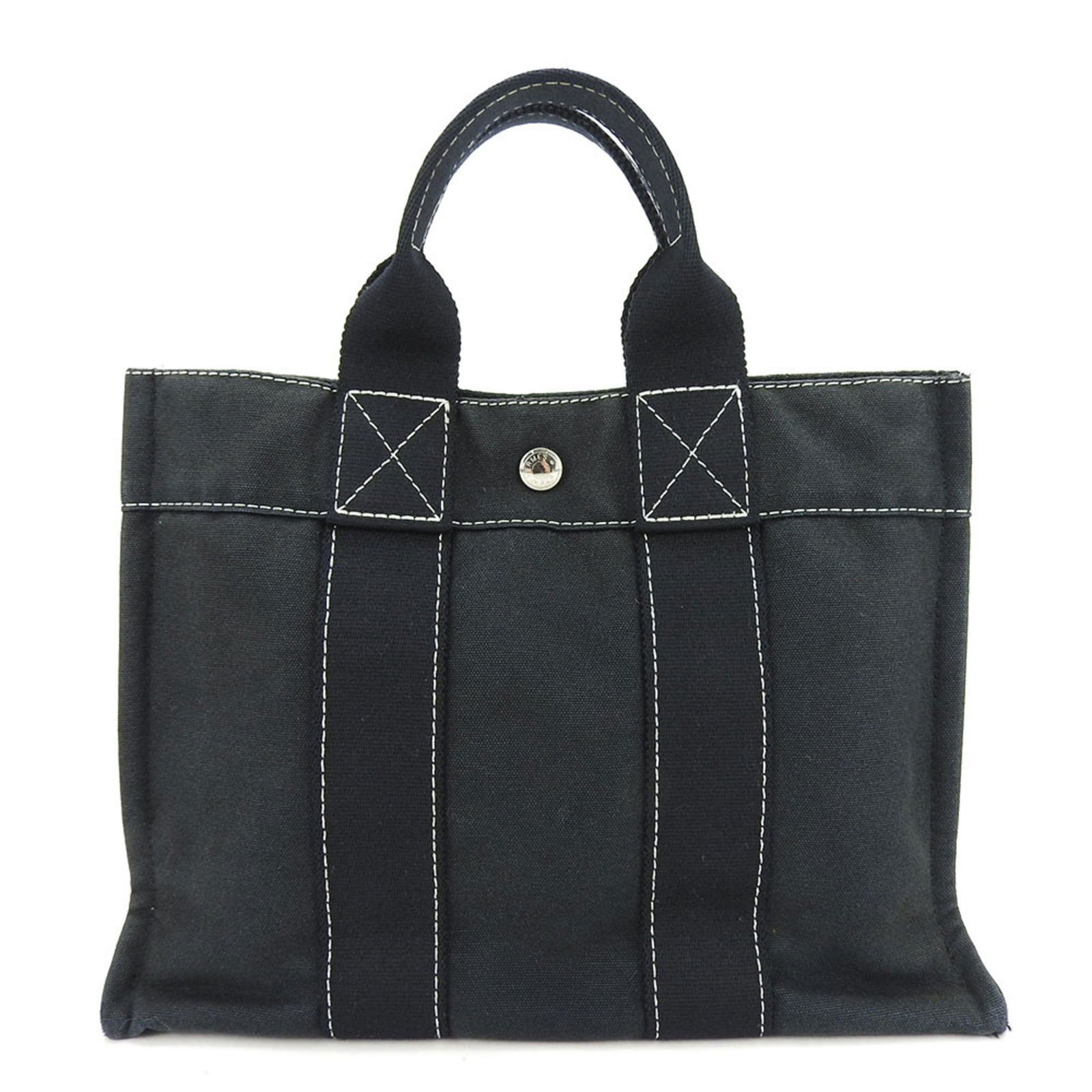 Hermes Tote Bag Deauville Canvas Black Unisex Women Men HERMES: Hermes Tote Bag Deauville Canvas Black Unisex Women Men HERMES Brand: Hermes Line: Deauville Type: Tote bag Material: Canvas Canvas: Color: Black Style: Casual Gender: Men Women Size (HxWxD): 21cm x 3