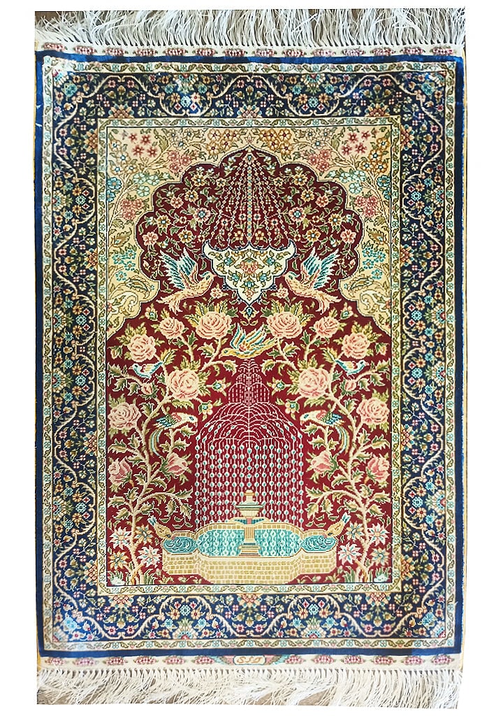 2 x 3 LOVE BIRD TREE Pattern SILK Handmade Area Rug: 2 x 3 LOVE BIRD TREE Pattern SILK Handmade Area Rug Free continental US Shipping Size in Feet: Width: 2 x Length: 3 Size in Inches: Width: 24 in x Length: 36 in Rug Type: Area Rug Colors: Burgundy Wea