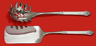 Damask Rose by Oneida Sterling Silver Italian Pasta Server Set 2pc HHWS Custom: Damask Rose by Oneida Sterling Silver Italian Pasta Server Set 2pc HHWS Custom Damask rose by oneida sterling silver custom made hollow handle with stainless implements two piece italian server servin