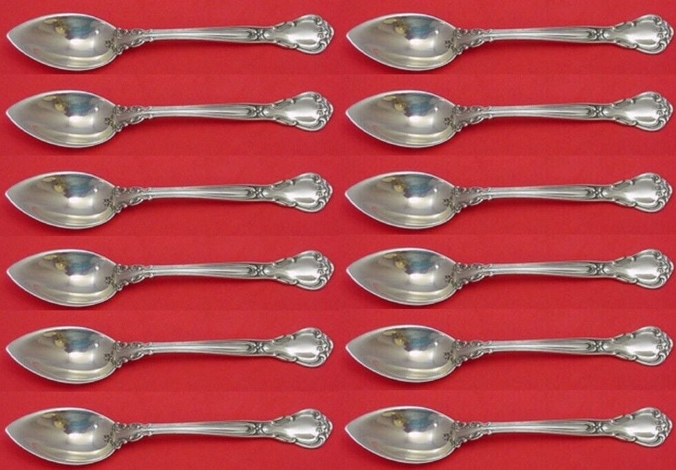 Gorham Chantilly Sterling Silver Grapefruit Spoons 5 5/8 inches Set of 12: Chantilly by Gorham Sterling Silver Grapefruit Spoons Original 5 5/8" Set of 12 Chantilly by gorhamsterling silver set of 12 grapefruit spoons original 5 5/8" in the pattern chantilly by gorham. The g