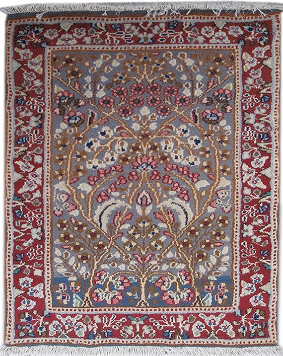 2 x 2 Tan Brown Persian Kerman Small Rug: 2 x 2 Tan Brown Persian Kerman Small Rug Free continental US Shipping Size in Feet: Width: 2 x Length: 2 Size in Inches: Width: 24 in x Length: 24 in Colors: Tan Brown Berry Red Weave: 100% Handmade P