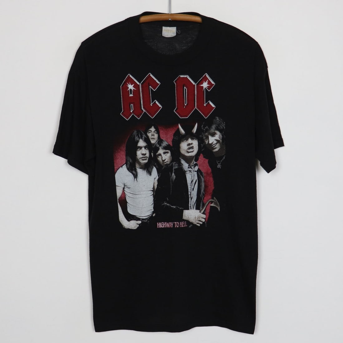 1980s ACDC Highway To Hell Shirt: 1980s ACDC Highway To Hell Shirt Original 1980s ACDC Highway To Hell Shirt. This is a true vintage shirt, not a modern reproduction. Sizes vary so please use measurements for best idea on fit. Front a