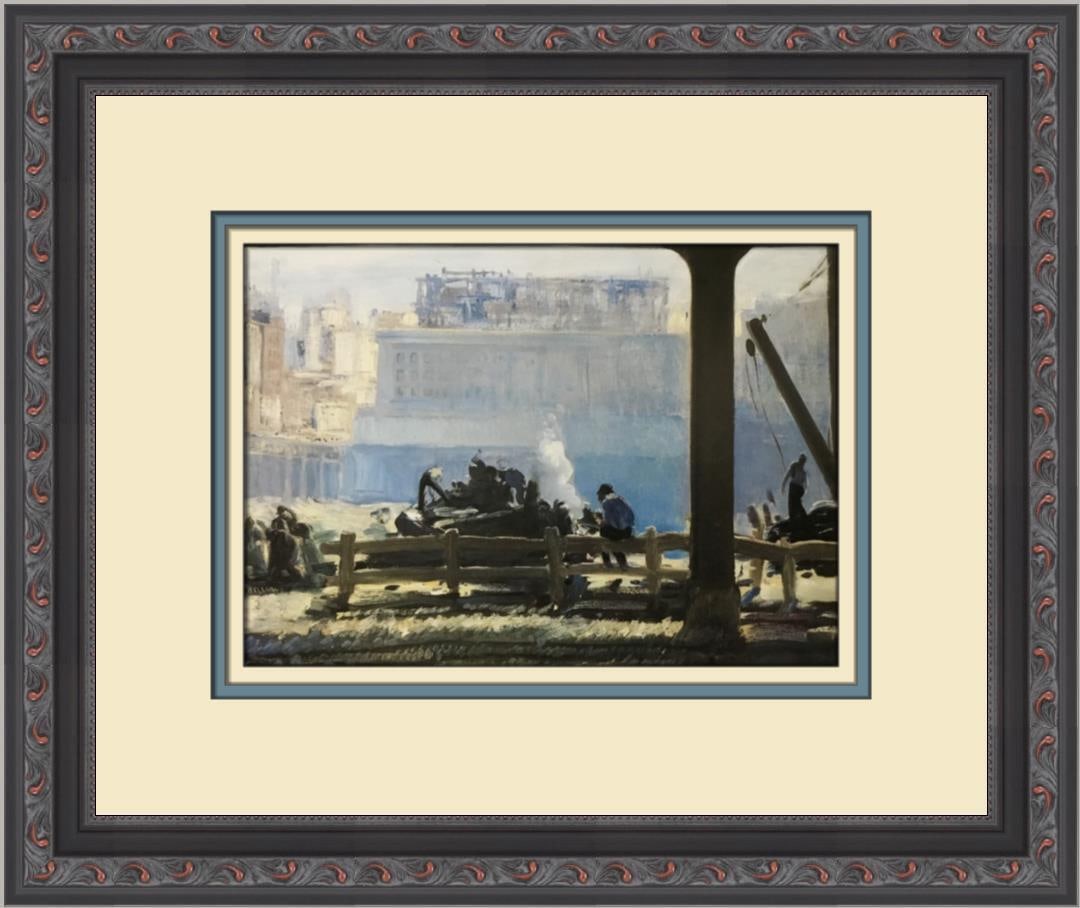 George Bellows Blue Morning Custom Framed Print: George Bellows Blue Morning Custom Framed Print Size: Medium Region Of Origin: United States Artist: George Bellows Production Technique: Offset Lithograph Framing: Matted & Framed Style: Impressionis