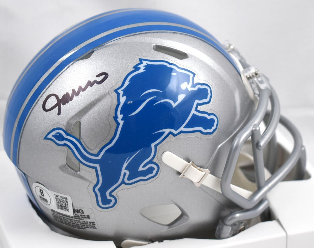 Jameson Williams Autographed Detroit Lions Speed Mini Helmet-Beckett W Hologram: Jameson Williams Autographed Detroit Lions Speed Mini Helmet-Beckett W Hologram Sport: Football Product: Helmet Original/Reprint: Original Player: Jameson Williams Team: Detroit Lions Autograph Authen