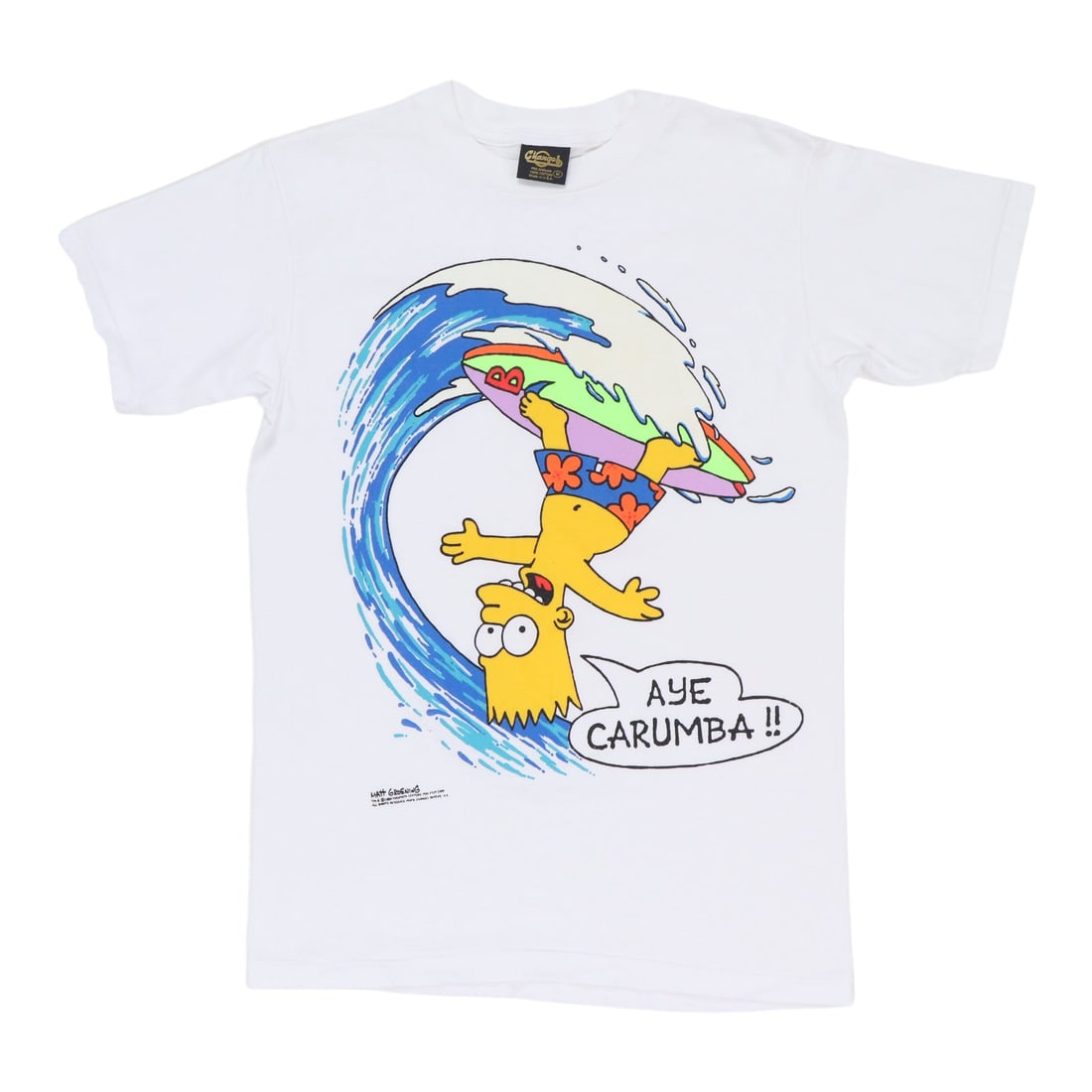 1989 The Simpsons Bart Aye Carumba Shirt: 1989 The Simpsons Bart Aye Carumba Shirt Original 1989 The Simpsons Bart Aye Carumba Shirt. This is a true vintage shirt, not a modern reproduction. Sizes vary so please use measurements for best idea