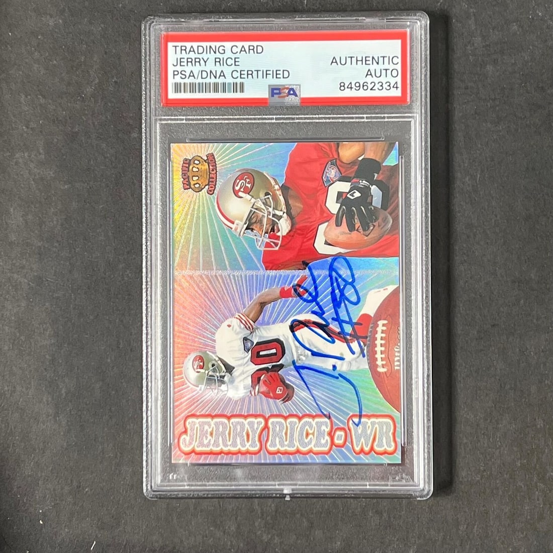 1995 Pacific Collection Topps #190 Jerry Rice Signed Card AUTO PSA Slabbed: 1995 Pacific Collection Topps #190 Jerry Rice Signed Card AUTO PSA Slabbed Pre-Owned While the lot images are representative of the item, the size, placement and strength of the signature may vary. Ea