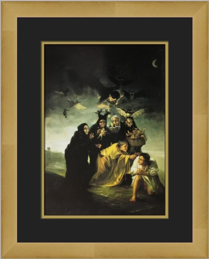Francisco De Goya The Witches Sabbath Custom Framed Print: Francisco De Goya The Witches Sabbath Custom Framed Print Artist: Francisco De Goya Unit Of Sale: Single Piece Size: Medium Custom Bundle: No Item Length: 15 in Region Of Origin: United States Framing