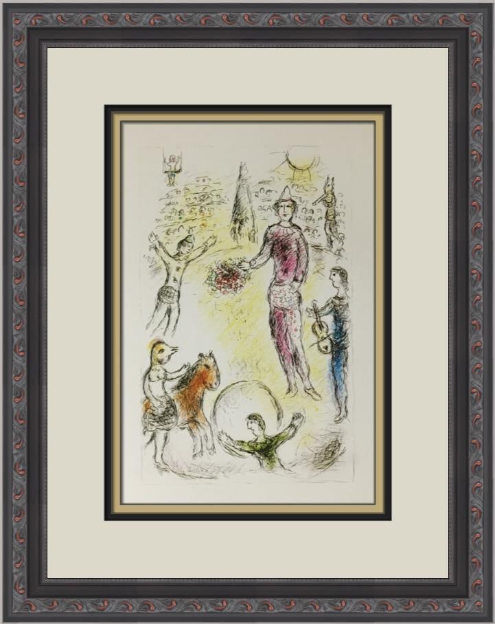 Marc Chagall Musical Clowns Custom Framed Print: Marc Chagall Musical Clowns Custom Framed Print Size: Medium Region Of Origin: united states Artist: Marc Chagall Production Technique: Lithography Framing: Matted & Framed Style: Cubism Modernism Sur