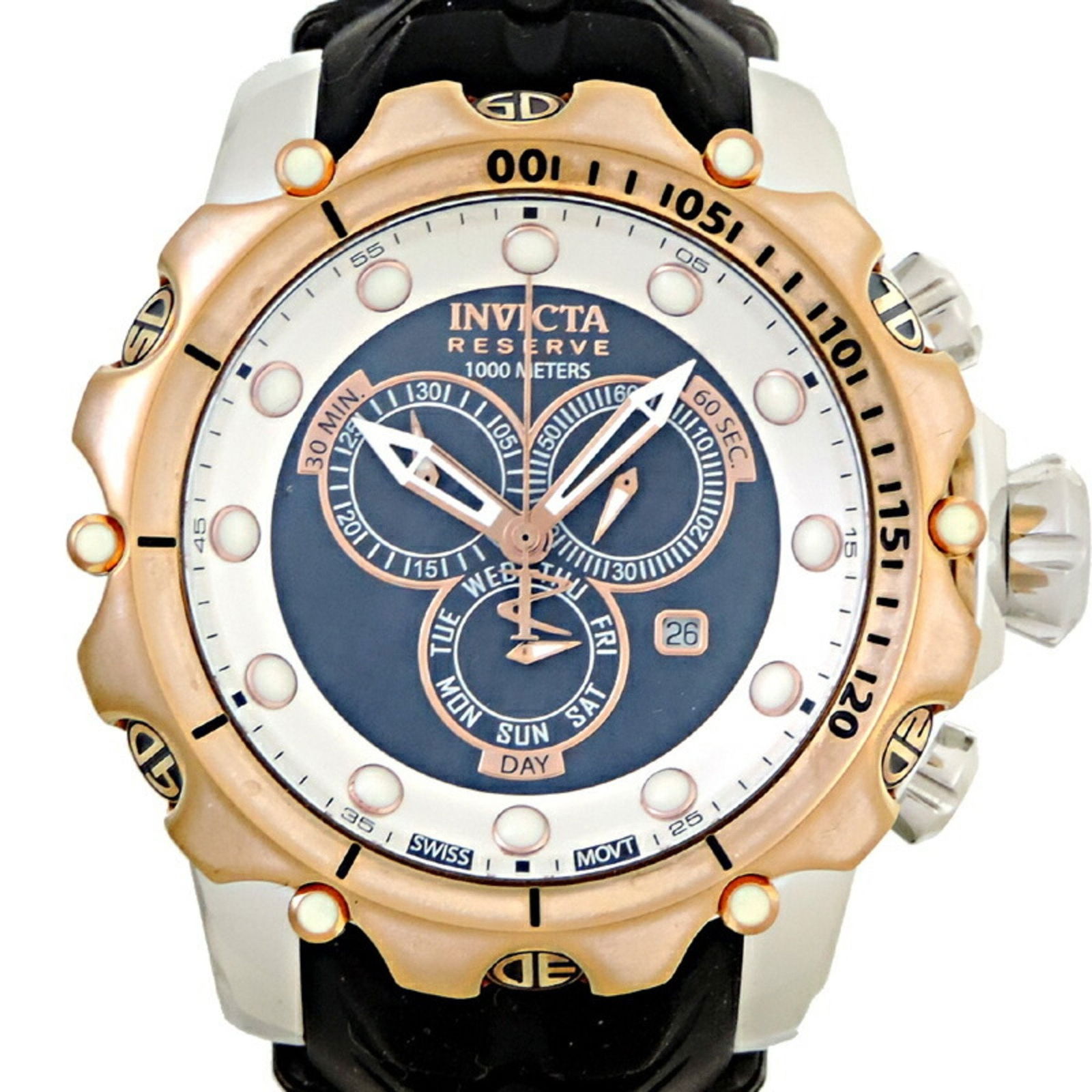 Invicta Venom Men's Watch W/R1000MT: Invicta Venom Men's Watch W/R1000MT Brand: Unspecified Type: Wristwatch Gender: Men Material (Case): Stainless steel Material (Band): Stainless steel Color: Black Color (Dial): Black Movement: Quartz