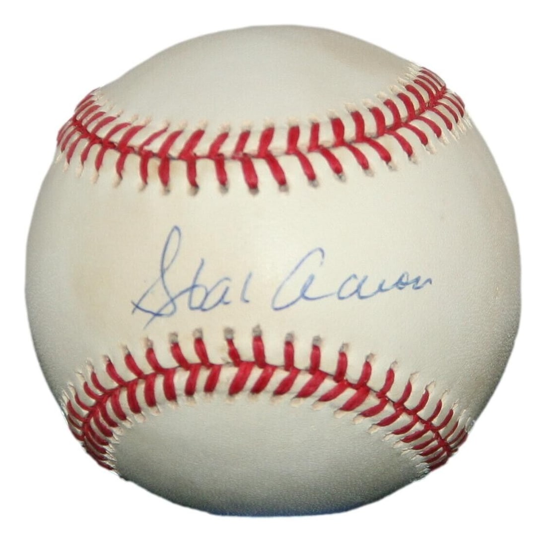 Hank Aaron Atlanta Braves Signed ONL Baseball PSA/DNA 93150 B45: Hank Aaron Atlanta Braves Signed ONL Baseball PSA/DNA 93150 B45 Sport: Baseball Player: Hank Aaron Signed: Yes Original/Reprint: Original Autograph Authentication: Professional Sports Authenticator (P