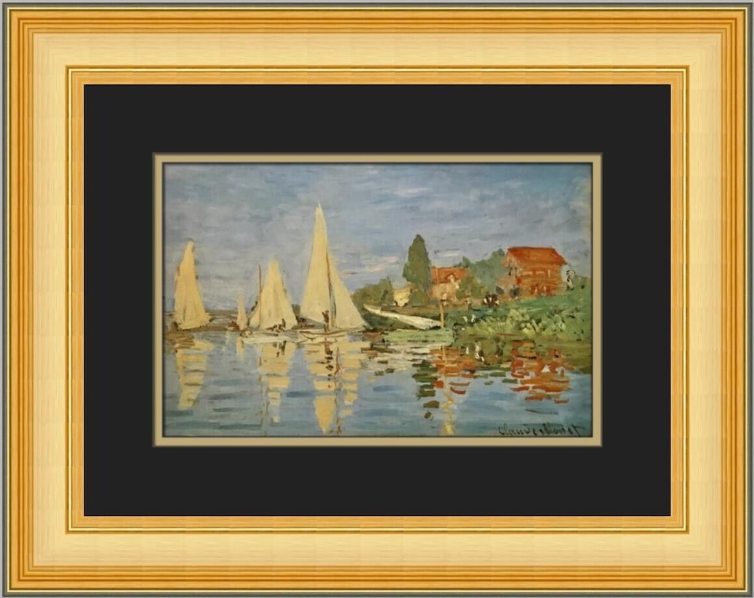 Claude Monet Regatta at Argenteuil Custom Framed Print: Claude Monet Regatta at Argenteuil Custom Framed Print Unit Of Sale: Single Piece Artist: Claude Monet Size: Medium Item Length: 19 in Region Of Origin: United States Framing: Matted & Framed Personal
