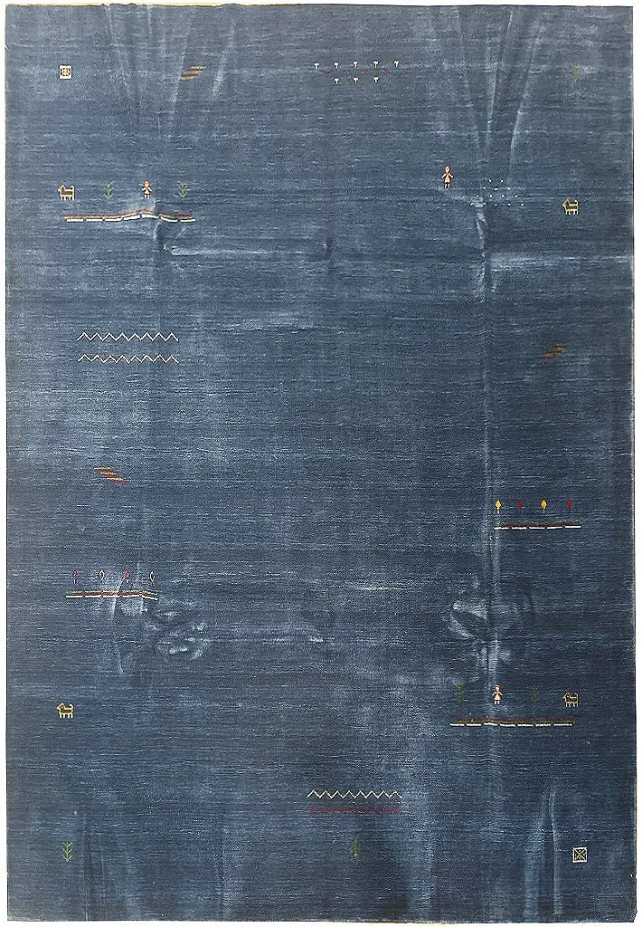 8 x 10 PLAIN BLUE GABBEH RUG Handmade Wool Contemporary: 8 x 10 PLAIN BLUE GABBEH RUG Handmade Wool Contemporary Free continental US Shipping Size in Feet: Width: 7'8 x Length: 10'0 Size in Inches: Width: 92 in x Length: 120 in Rug Type: Area Rug Colors: BL