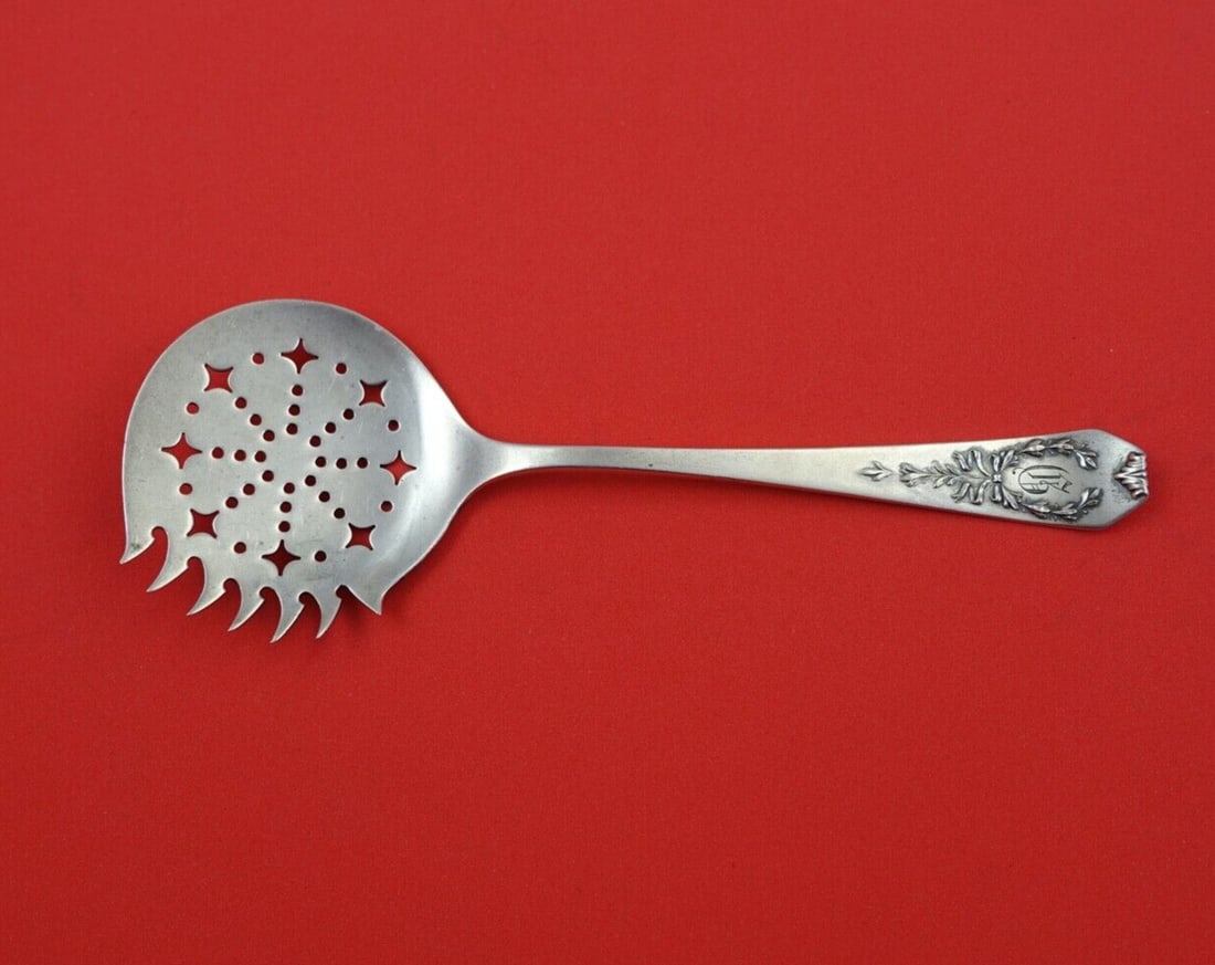Madam Jumel by Whiting Sterling Silver Cucumber Server w/ teeth 6": Madam Jumel by Whiting Sterling Silver Cucumber Server w/ teeth 6" Madam jumel by whiting sterling silver cucumber server, with teeth 6" in the pattern madam jumel by whiting. It is monogrammed (monos