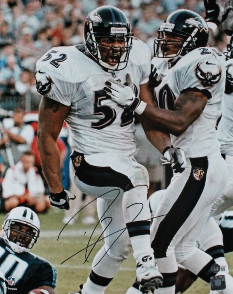 Ray Lewis Autographed Baltimore Ravens 16x20 FP Get Some Photo -Beckett W Holo: Ray Lewis Autographed Baltimore Ravens 16x20 FP Get Some Photo -Beckett W Holo Sport: Football Product: Photo Original/Reprint: Original Player: Ray Lewis Team: Baltimore Ravens Autograph Authenticati