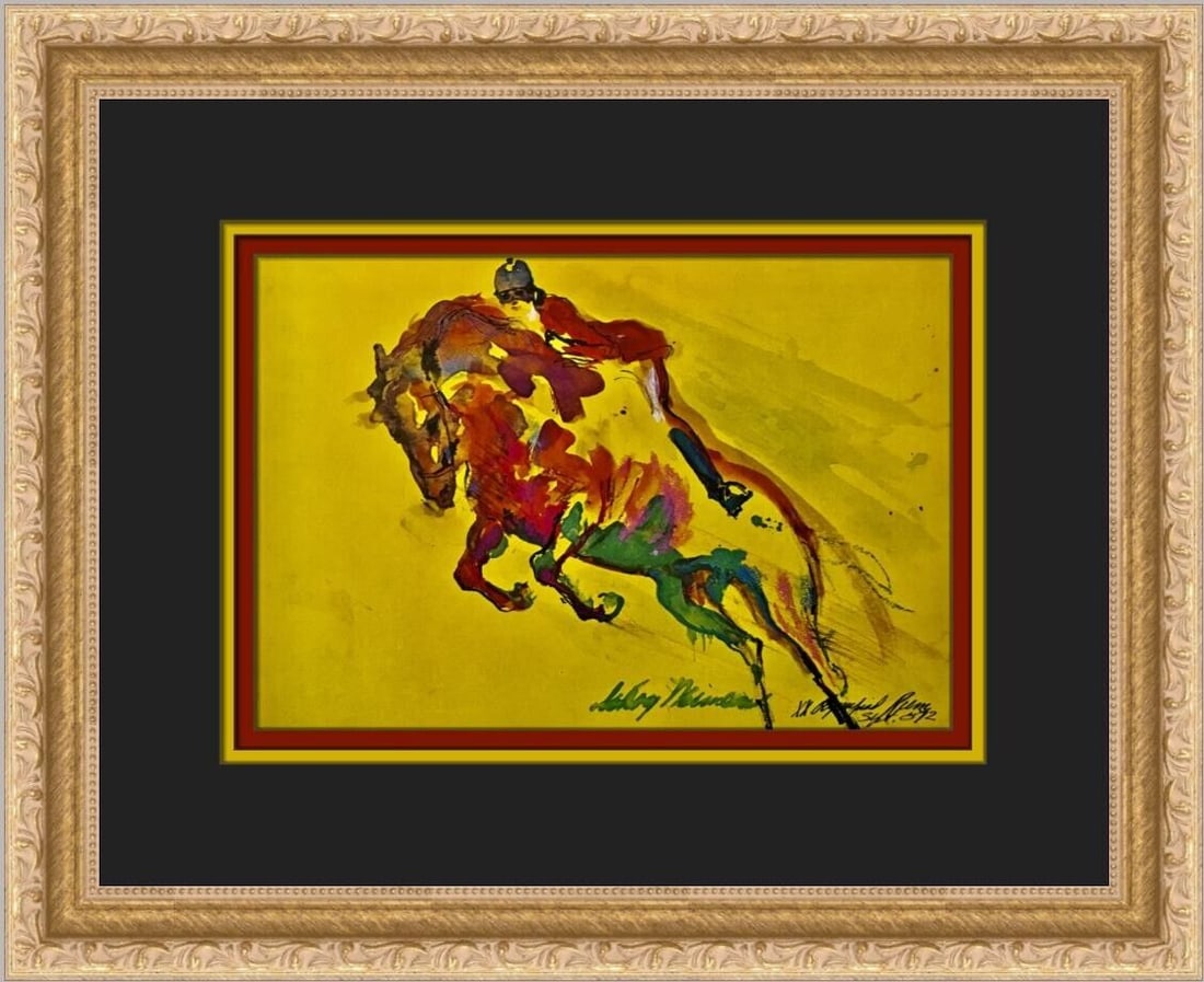 Leroy Neiman Show Jumper Custom Framed Print: Leroy Neiman Show Jumper Custom Framed Print Unit Of Sale: Single Piece Artist: LeRoy Neiman Size: Medium Custom Bundle: No Item Length: 15 in Region Of Origin: United States Framing: Matted & Framed 