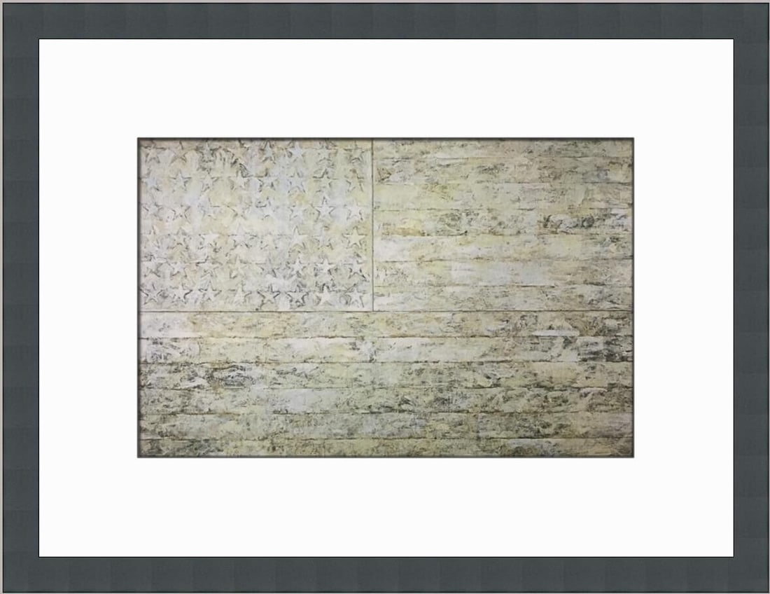 Jasper Johns White Flag Custom Framed Print: Jasper Johns White Flag Custom Framed Print Unit Of Sale: Single-Piece Work Artist: Jasper Johns Size: Medium Item Length: 16 in Region Of Origin: united states Framing: Matted & Framed Personalize: N