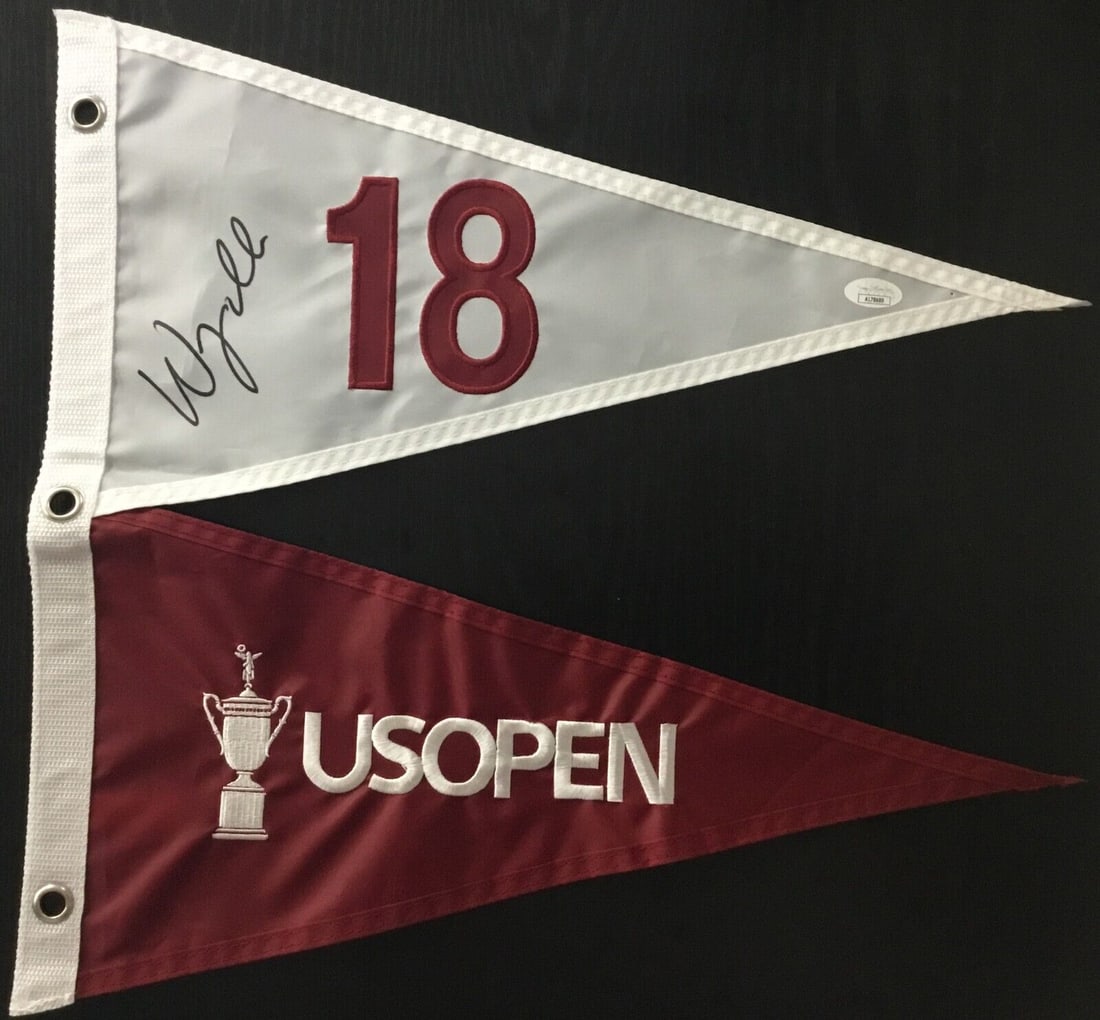 Wyndam Clark signed 2023 123rd US Open: Wyndam Clark signed 2023 123rd US Open Sport: Golf-PGA Player: Wyndam Clark Signed: Yes Original/Reprint: Original Autograph Authentication: James Spence Authentication (JSA) Product: Flag Event/Tourn
