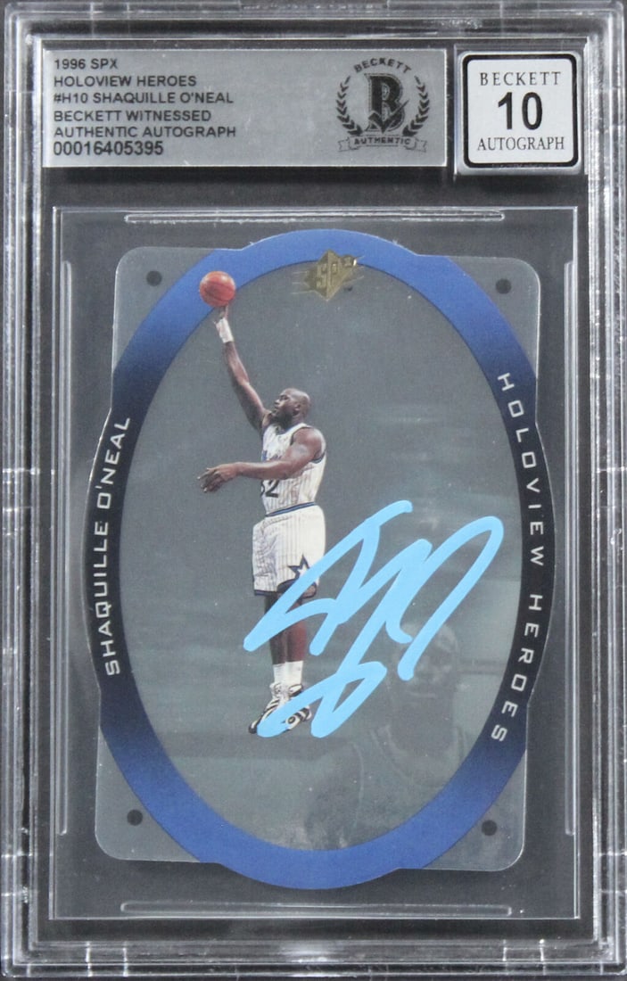 Shaquille ONeal Signed 1996 SPX Holoview Heroes #H10 Card Auto Gem 10! BAS Slab: Shaquille ONeal Signed 1996 SPX Holoview Heroes #H10 Card Auto Gem 10! BAS Slab Sport: Basketball Product: Box Box & Case Breaks Case Coin etopps (In-hand) Lot Pack Original/Reprint: Original Player: 