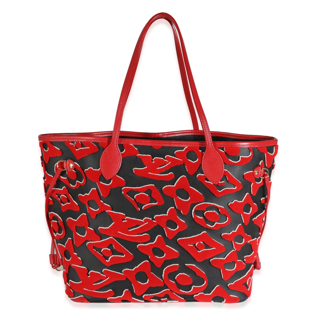 Louis Vuitton x UF Black Red Tufted Monogram Neverfull MM: Louis Vuitton x UF Black Red Tufted Monogram Neverfull MM Dimensions: 12.6 x 11 x 6.7 Handbag Accessories: Dustbag Bag Width: 12.6 in Bag Depth: 6.7 in Bag Height: 11 in Style: Shoulder Bag;Tote Mater