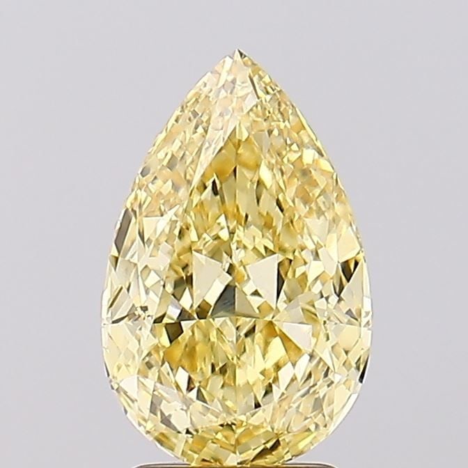 Ideal Loose Diamond - Pear 2.56ct Fancy Intense Yellow: Ideal Loose Diamond - Pear 2.56ct Fancy Intense Yellow Ideal Cut: Yes Source: This is a real non-mined Diamond that has been grown in a lab Shape: Pear Carats: 2.56 Color: Fancy Intense Yellow Clarity