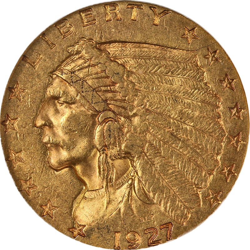 1927 Indian Gold $2.50 ANACS AU53 Nice Eye Appeal Nice Strike: 1927 Indian Gold $2.50 ANACS AU53 Nice Eye Appeal Nice Strike Certification: ANACS Circulated/Uncirculated: Circulated Grade: AU53 Certification Number: 2578793 Composition: Gold Year: 1927 Pre-Owned 