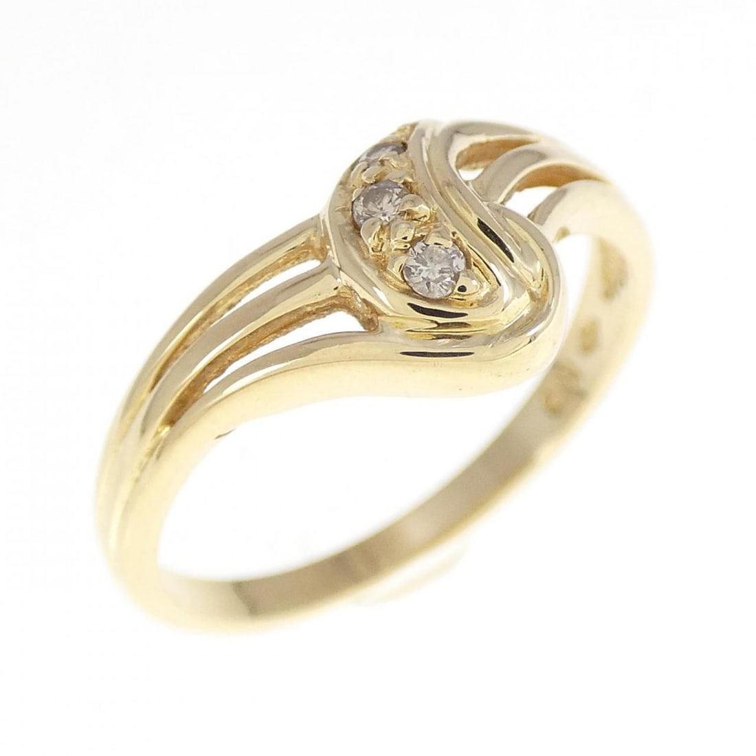 K18YG Diamond Ring: K18YG Diamond Ring Style: Ring Material: K18 Yellow Gold Gender: Ladies Size: 6 (US size) Main Stone: Diamond Weight: approx. 2.4g Actualsize: Max W: 7.8mm Arm W: 1.9mm Centerstone: Diamond Type: Ring