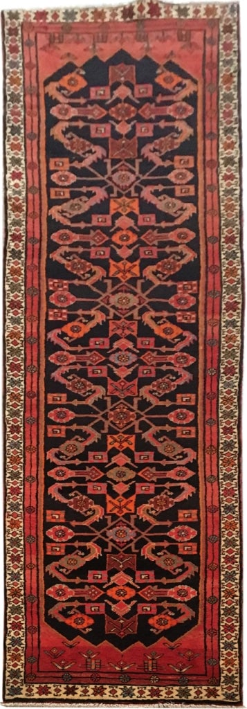 3 x 13 Black Persian Hamadan Rug Hand-knotted Area Rug from Iran: 3 x 13 Black Persian Hamadan Rug Free continental US Shipping Size in Feet: Width: 3.1 x Length: 13.5 Size in Inches: Width: 37 in x Length: 161 in Rug Type: Area Rug Colors: Black Weave: Hand-knotted