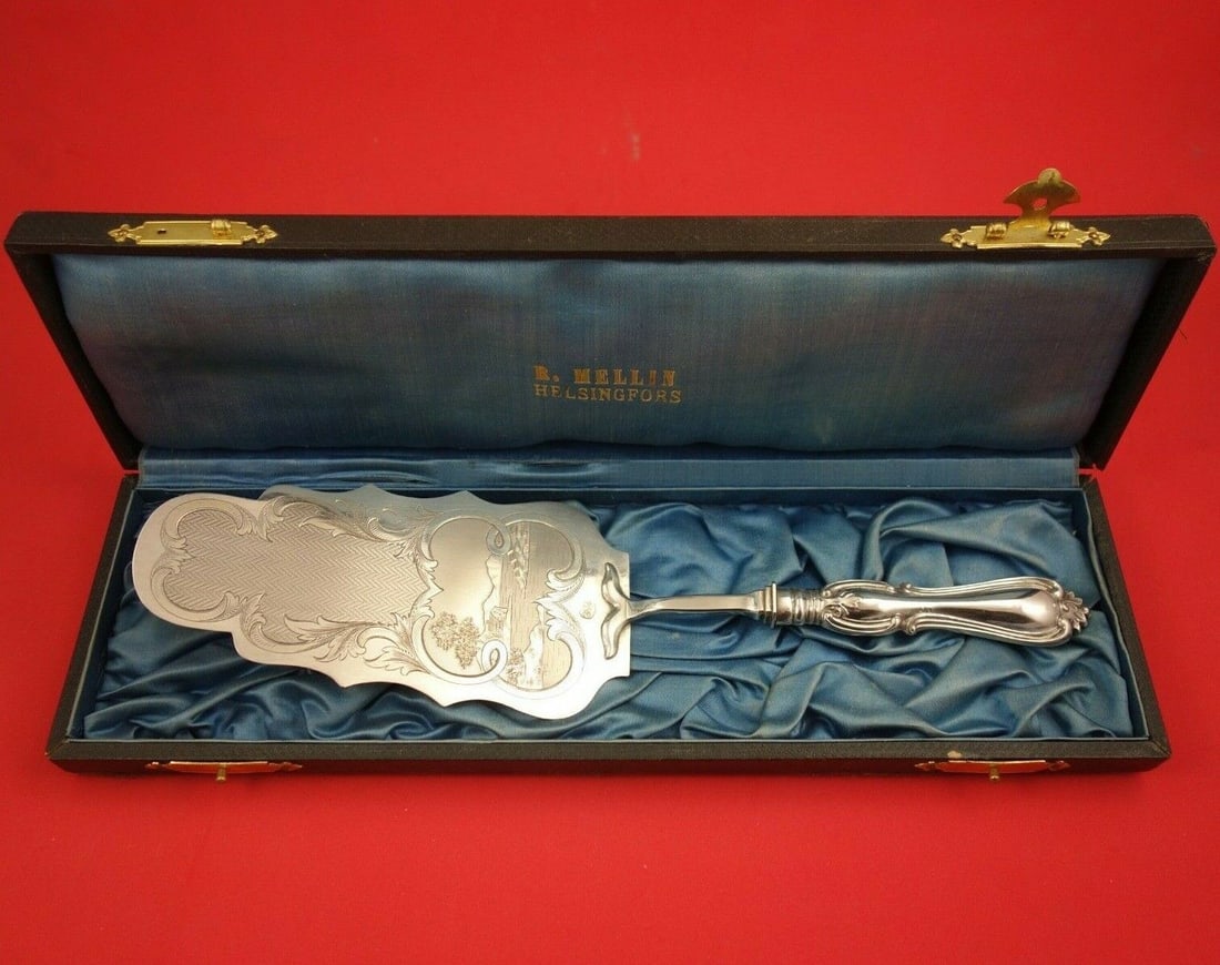 Prince Albert Swedish Sterling Silver Pastry Server 11 1/2in in R Mellin Box: Prince Albert Swedish Sterling Silver Pastry Server HH AS BC in R. Mellin Box Brand: Unknown Pattern: Prince Albert Composition: Sterling Silver Type: Serving Pieces Region: Scandinavia Material: Silv