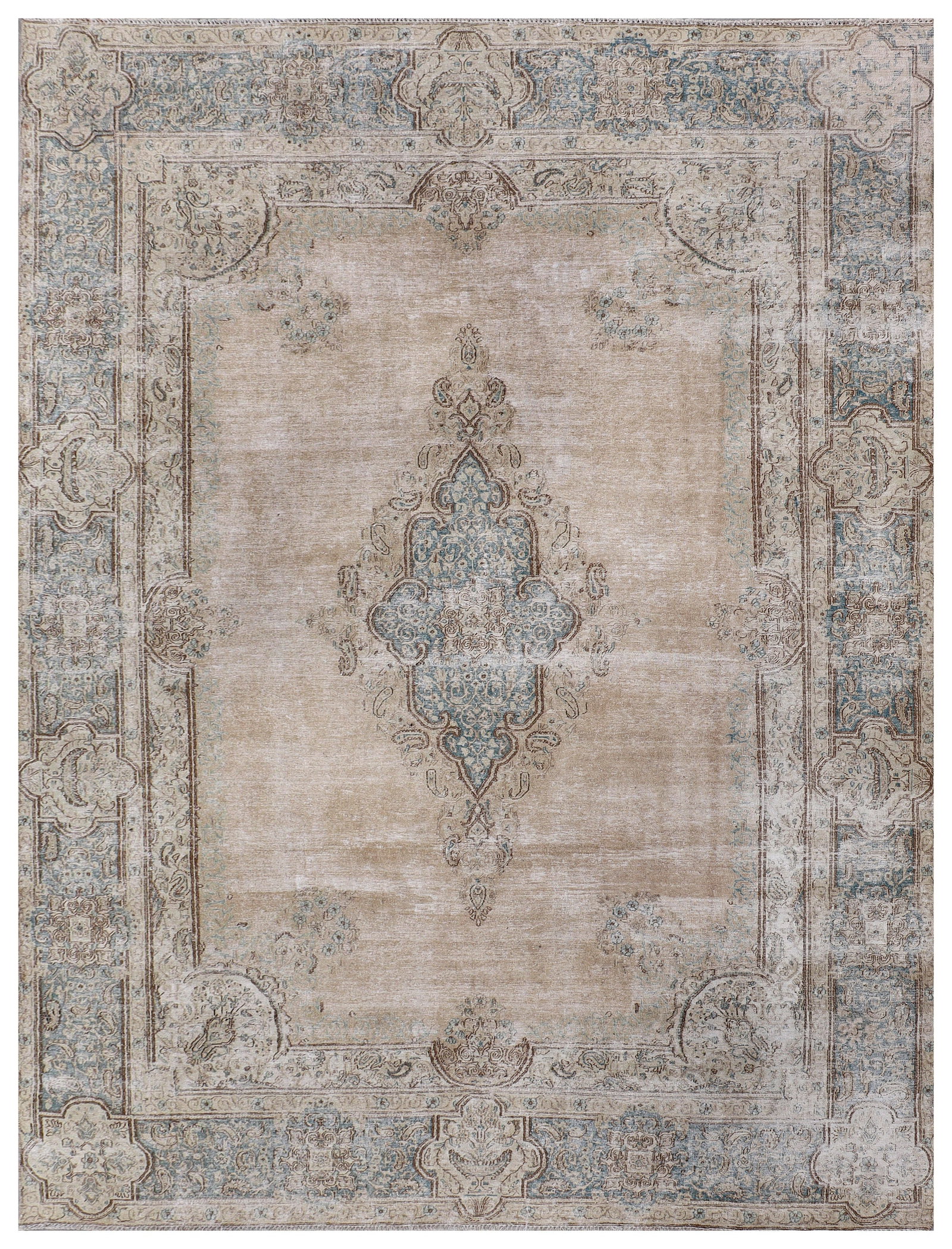 Neutral Taupe Vintage Persian Rug 8 x 11 Hand-Knotted Wool: NEUTRAL TAUP VINTAGE PERSIAN RUG 8 x 11 Distressed carpet Free continental US Shipping Size in Feet: Width: 8.5 x Length: 11.1 Size in Inches: Width: 101 in x Length: 133 in Colors: Pastels Light Gray
