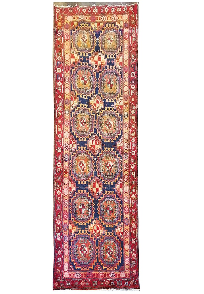 4 x 14 Wide Runner Handmade Azarbayjan Tribal Rug Wool Blue Red: 4 x 14 Wide Runner Handmade Azarbayjan Tribal Rug Free continental US Shipping Size in Feet: Width: 4.4 x Length: 13.8 Size in Inches: Width: 52 in x Length: 164 in Rug Type: Area Rug Colors: Blue red