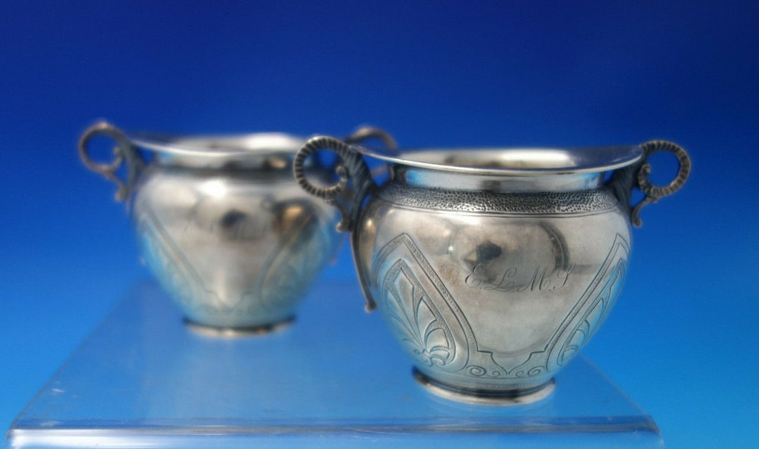 Lotus by Peter Krider Sterling Silver Salt Dip Master Pair 1860: Lotus by Peter Krider Sterling Silver Salt Dip Master Pair #149 c.1860 Type: Salt Cellar Composition: Sterling Silver Age: 1850-1899 Brand: Peter L Krider Pattern: Lotus Lotus by kriderfantastic lotus