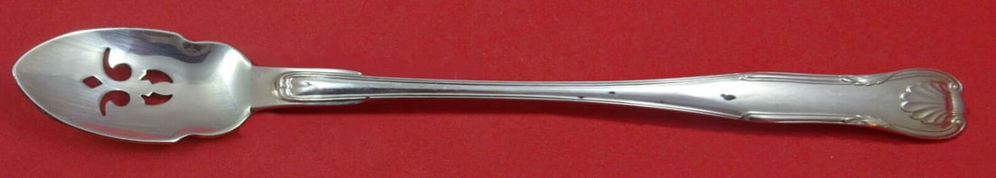 King By Kirk Sterling Silver Olive Spoon Pierced 7 3/8 inches Long Custom: King by Kirk Sterling Silver Olive Spoon Pierced Long 7 3/8" Custom Pattern: King Brand: Kirk Type: Serving Spoon Age: Post-1940 Composition: Sterling Silver Maker: Kirk King by kirk sterling silver c