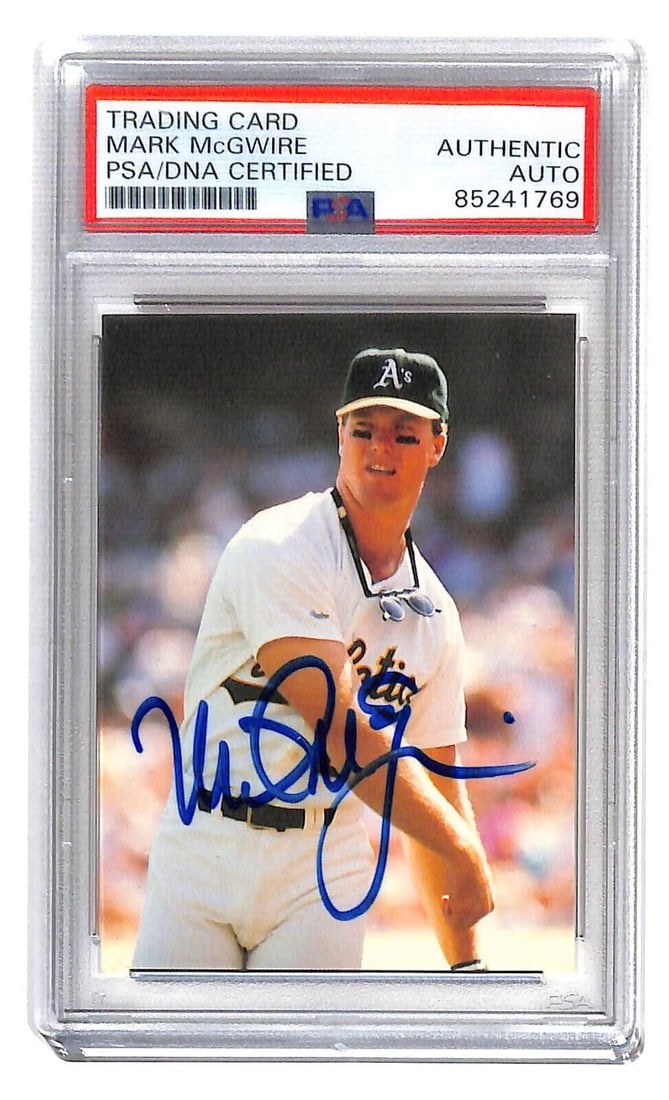 Mark McGwire Autographed 1987 Barry Colla Baseball Card PSA/DNA Oakland A's: Mark McGwire autographed 1987 Barry Colla Card Card PSA/DNA Oakland A's 94765 Sport: Baseball Player: Mark McGwire Signed: Yes Autograph Authentication: Professional Sports Authenticator (PSA) Origina