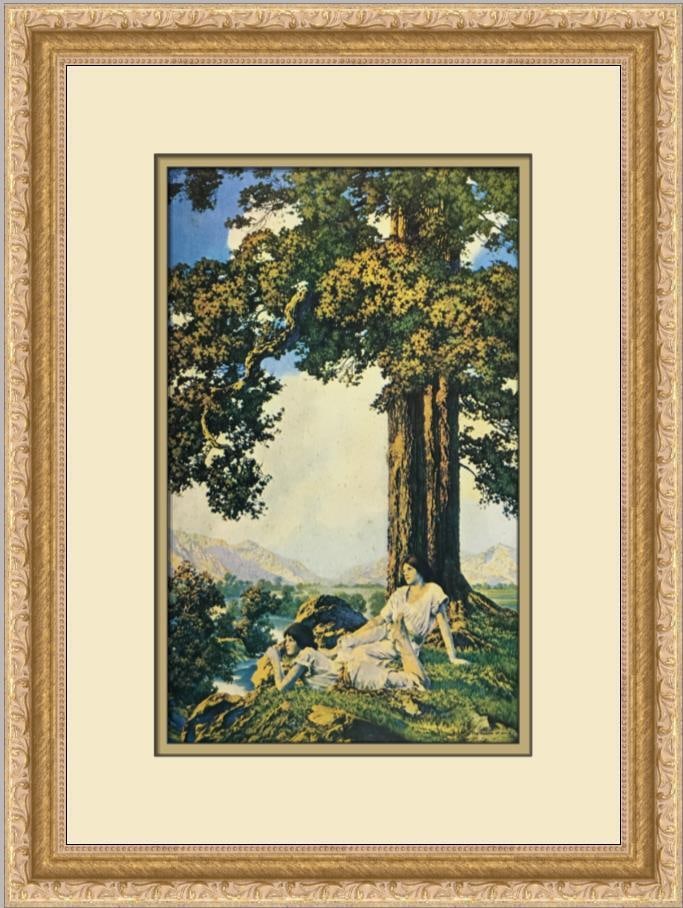 Maxfield Parrish Hilltop Custom Framed Print 18in x 14in Matted Gold Frame: Maxfield Parrish Hilltop Custom Framed Print Size: Medium Region Of Origin: united states Artist: Maxfield Parrish Production Technique: Lithography Framing: Matted & Framed Style: Impressionism Item
