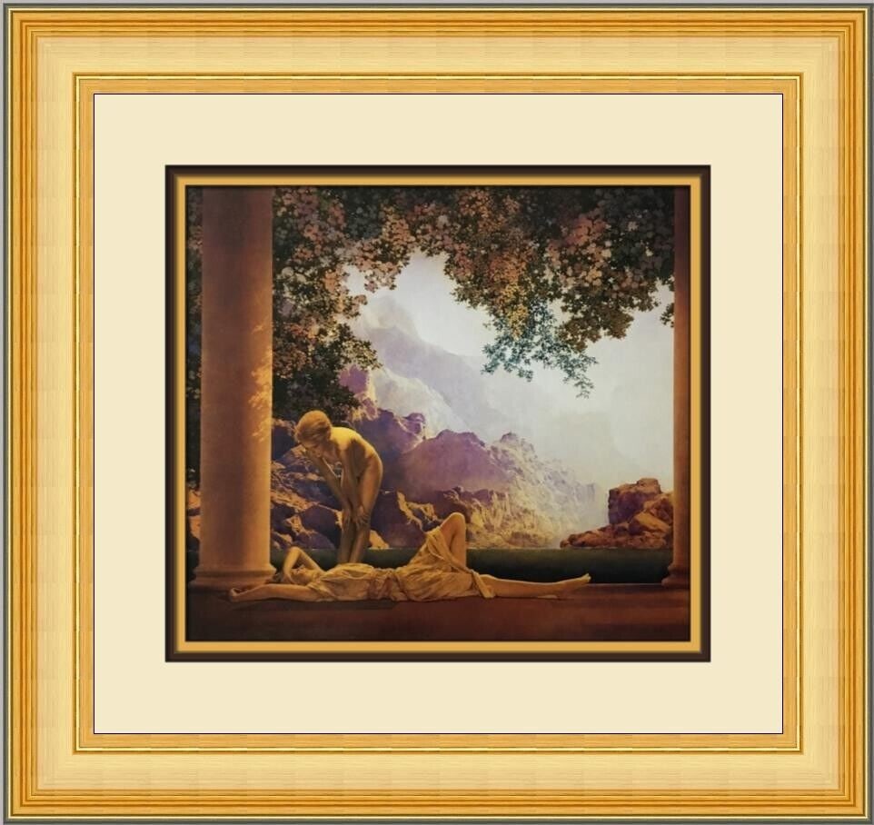 Maxfield Parrish Daybreak 19in x 18in Custom Framed Print: Maxfield Parrish Daybreak Custom Framed Print Artist: Maxfield Parrish Unit Of Sale: Single Piece Size: Medium Custom Bundle: No Item Length: 19 in Region Of Origin: united states Framing: Matted & Fr