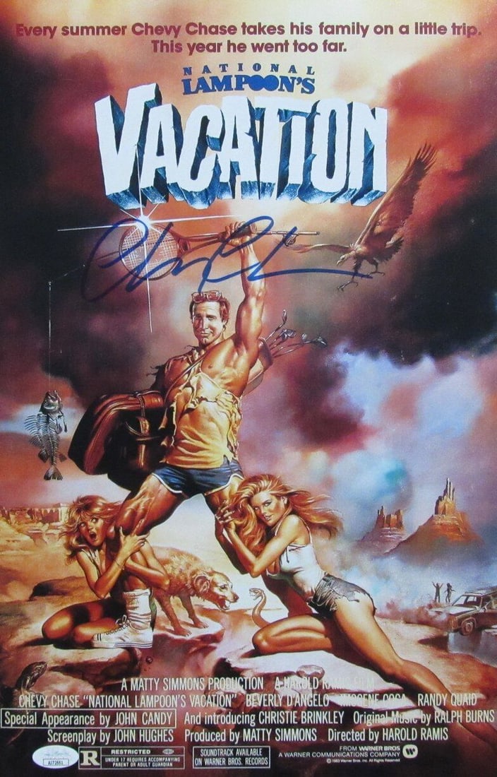 Chevy Chase Autographed 11x17 Movie Poster Vacation JSA: Chevy Chase Autographed 11x17 Movie Poster "Vacation" JSA 179124 Industry: Movies Original/Reproduction: Original Original/Reprint: Original Product: Photo Signed: YES Pre-Owned While the lot images a