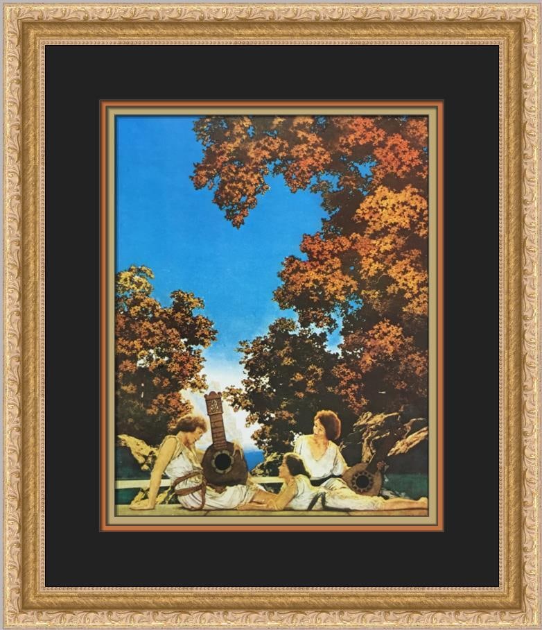 Maxfield Parrish The Lute Players Custom Framed Lithograph Print 15in x 18in: Maxfield Parrish The Lute Players Custom Framed Print Size: Medium Region Of Origin: united states Artist: Maxfield Parrish Production Technique: Lithography Framing: Matted & Framed Style: Impression